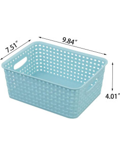 Cestas de plástico trenzado AnnkkyUS - 6 unidades 25x19x10 cm 2