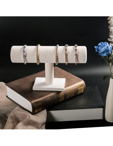 Soporte para Pulseras Pangkeep en Terciopelo Beige T