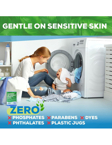 Hojas de Detergente Ecológicas Hudson - 50 Cargas Sin Plástico