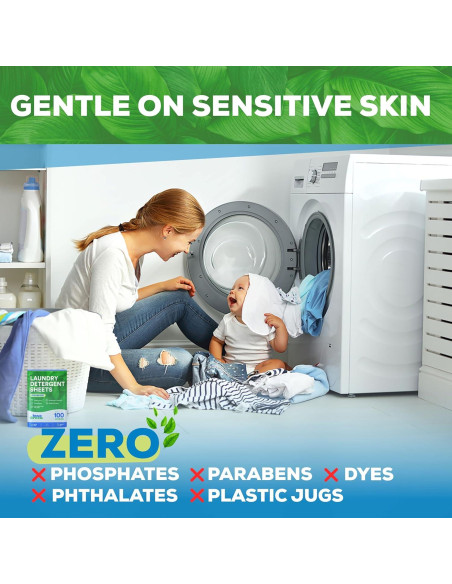 Hojas de Detergente Ecológicas Hudson - 50 Cargas Sin Plástico