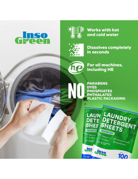 Hojas de Detergente Ecológicas Hudson - 50 Cargas Sin Plástico