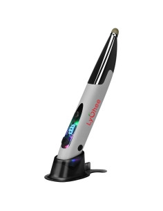 Ratón óptico ergonómico recargable Lychee gris con stylus