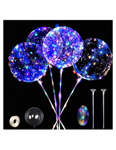 Paquete de 12 globos LED Bobo 50.8 cm con varillas y luces