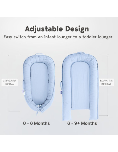 Sofá para Bebés CooCooBaby 100% Algodón Azul 0-12 Meses