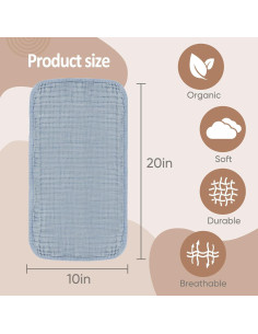 Paños de Eructo 100% Algodón MIGIOL - 12 Piezas Azul y Verde 2