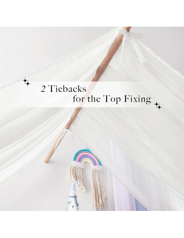 Bufanda Decorativa de Voile NICETOWN Beige 114x160 cm