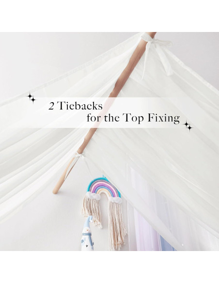 Bufanda Decorativa de Voile NICETOWN Beige 114x160 cm