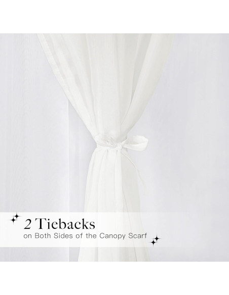 Bufanda Decorativa de Voile NICETOWN Beige 114x160 cm