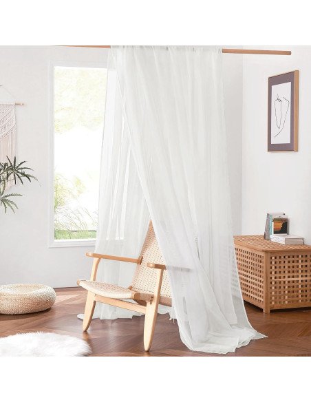 Bufanda Decorativa de Voile NICETOWN Beige 114x160 cm