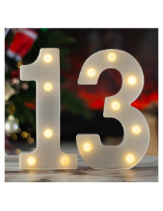 Luz de Número LED 13 SKYPHAROS para Cumpleaños y Decoración