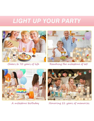 Luz de Número LED 13 SKYPHAROS para Cumpleaños y Decoración