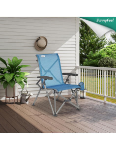 Silla de Camping Plegable SUNNYFEEL Respaldo Alto 500lbs 2