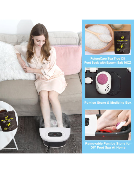 Masajeador de pies FutureCare con calor y burbujas - Negro