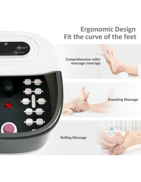 Masajeador de pies FutureCare con calor y burbujas - Negro