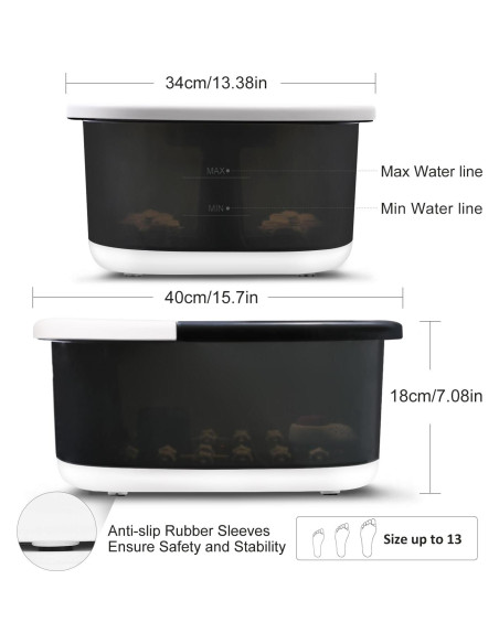 Masajeador de pies FutureCare con calor y burbujas - Negro