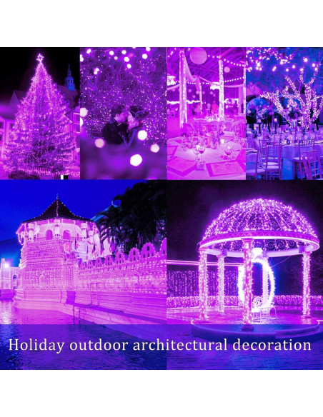 Luces de Cuerda LED Solar 200 luces 20m Rosa DAYLIGHTIR