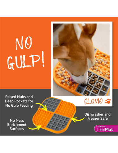 LickiMat Slomo Alfombrilla de Lamer Verde 20x20cm para Perros