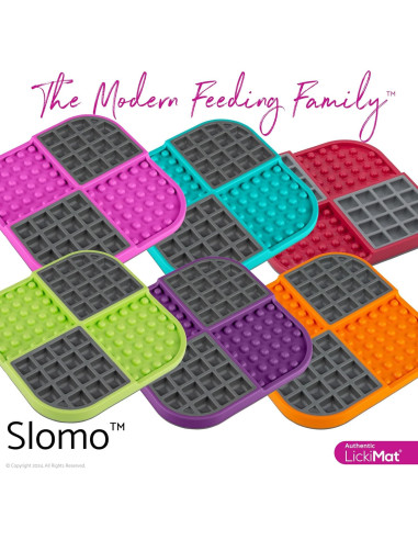 LickiMat Slomo Alfombrilla de Lamer Verde 20x20cm para Perros