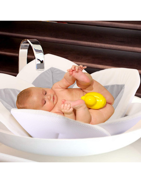 Almohadilla de Baño para Bebé SUNDEE - Flor Gris - Antideslizante