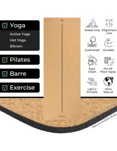 Esterilla de Yoga Plyopic de Corcho Antideslizante 185x66cm 2