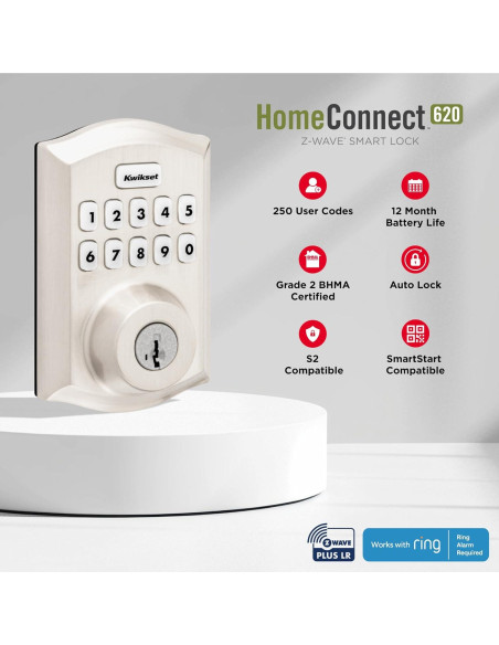 Cerradura Inteligente Kwikset HomeConnect 620 Z-Wave 1.64kg