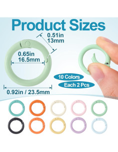 Anillos O de Resorte Winsyison 20pcs 23.5mm Multicolor 2