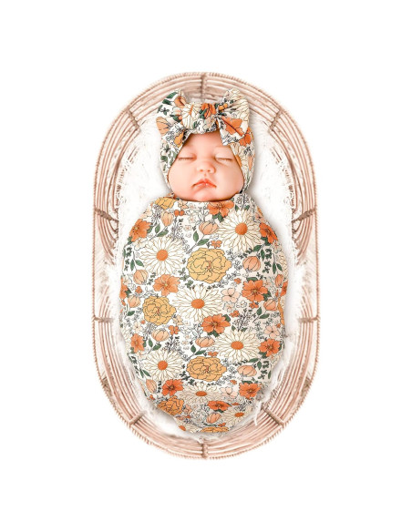 Manta de Recepción para Bebé Niña Konssy + Diadema Beige