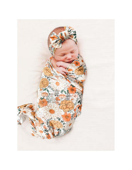 Manta de Recepción para Bebé Niña Konssy + Diadema Beige