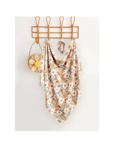 Manta de Recepción para Bebé Niña Konssy + Diadema Beige