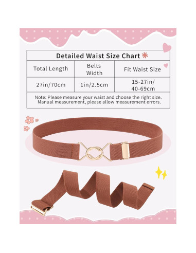 Cinturón Elástico Kajeer para Niñas - Ajustable 38-68.5 cm