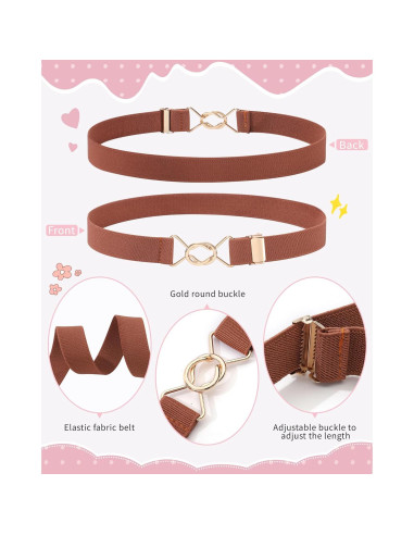 Cinturón Elástico Kajeer para Niñas - Ajustable 38-68.5 cm