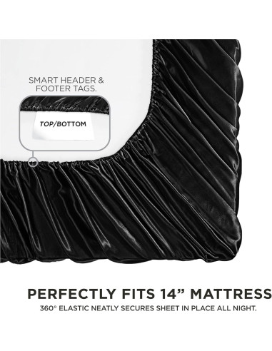 Juego de Sábanas de Satén Twin Juicy Couture Negro 3 Piezas