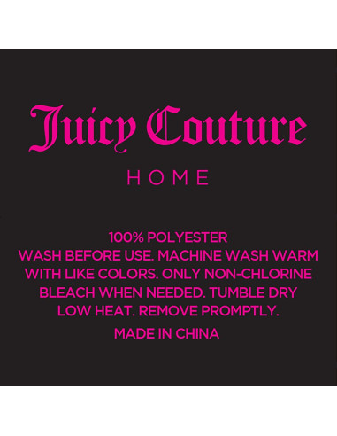 Juego de Sábanas de Satén Twin Juicy Couture Negro 3 Piezas