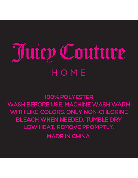 Juego de Sábanas de Satén Twin Juicy Couture Negro 3 Piezas