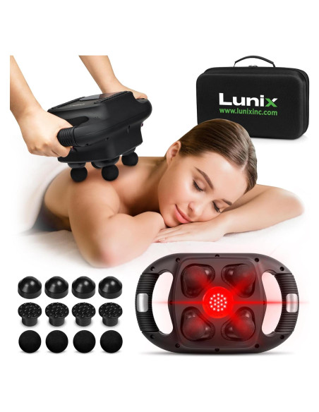 Pistola de Masaje Profesional Lunix LX25 con Luz Infrarroja