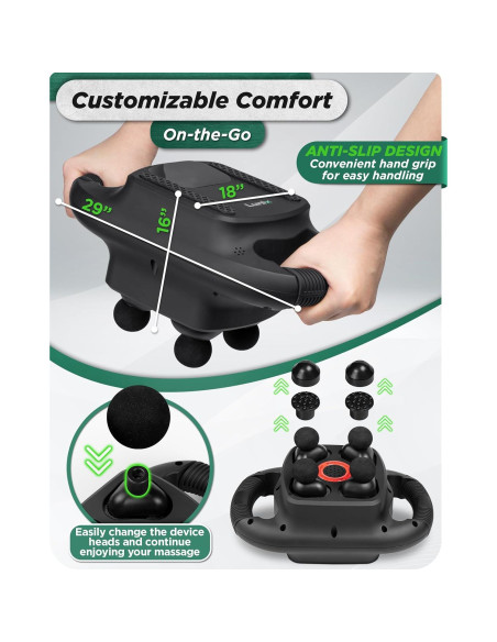 Pistola de Masaje Profesional Lunix LX25 con Luz Infrarroja