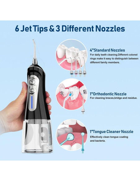 Irrigador Oral Inalámbrico NBGRLVS 320ml IPX7 6 Modos