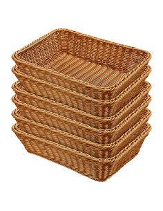 Cestas de Pan de Mimbre Eccliy 40.1x30x8.1 cm 6 Piezas