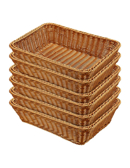 Cestas de Pan de Mimbre Eccliy 40.1x30x8.1 cm 6 Piezas