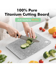 Tabla de Cortar Antibacteriana de Titanio FINEYORKER 30.48x20.32cm 2