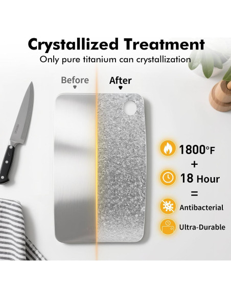 Tabla de Cortar Antibacteriana de Titanio FINEYORKER 30.48x20.32cm