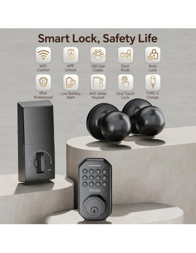 Cerradura Inteligente VCHOO SL02 Wi-Fi con Manija y App
