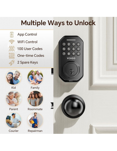Cerradura Inteligente VCHOO SL02 Wi-Fi con Manija y App