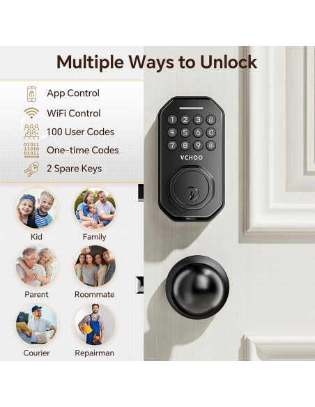 Cerradura Inteligente VCHOO SL02 Wi-Fi con Manija y App