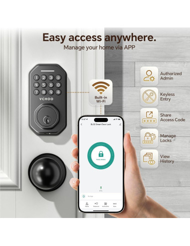 Cerradura Inteligente VCHOO SL02 Wi-Fi con Manija y App
