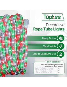 Luces de Cuerda LED Tupkee 7.3m 144 Bombillas Rojo Verde Claro 2