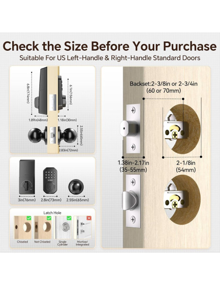 Cerradura Inteligente VCHOO SL02 Wi-Fi con Manija y App