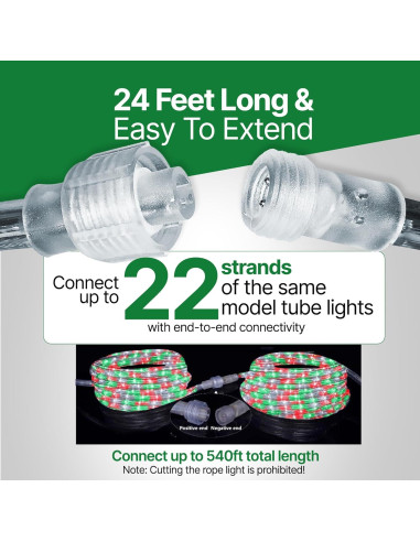 Luces de Cuerda LED Tupkee 7.3m 144 Bombillas Rojo Verde Claro
