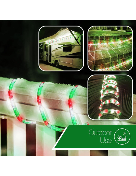 Luces de Cuerda LED Tupkee 7.3m 144 Bombillas Rojo Verde Claro