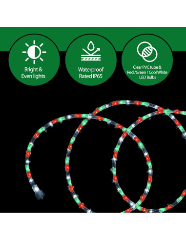 Luces de Cuerda LED Tupkee 7.3m 144 Bombillas Rojo Verde Claro
